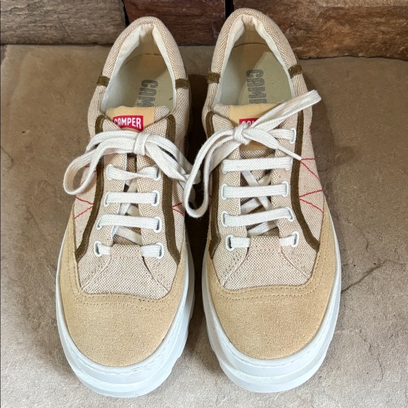 Camper sz 40 (9) lace up canvas and suede shoes - Picture 8 of 12
